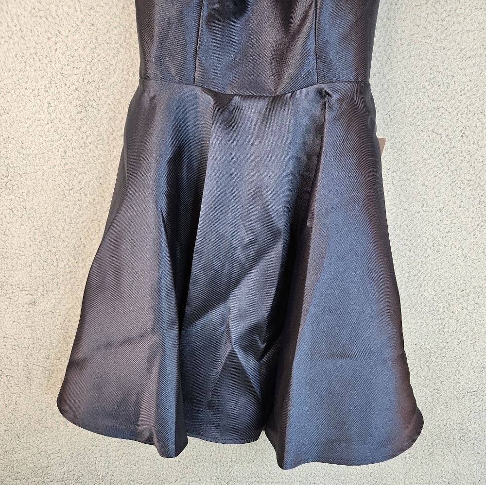 Alyce Paris Navy Shine Fit & Flare Mini Dress Sz 6 Cocktail Evening Home coming - Picture 4 of 14